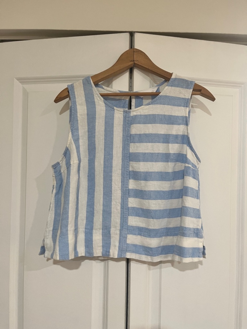LC Lauren Conrad Blue & White Striped Sleeveless Tank